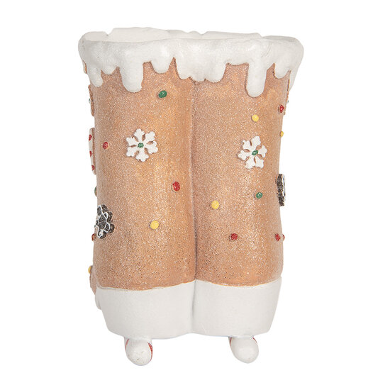 Clayre &amp; Eef | Decoratie Schaatsen Bruin Wit 19x14x20 cm | 6PR5780