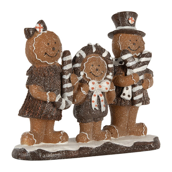 Clayre &amp; Eef | Decoratie peperkoekpoppen Bruin Wit 20x7x17 cm | 6PR5855