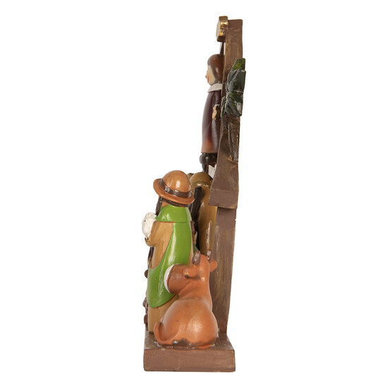 Clayre &amp; Eef | Kerstdecoratie Kerstgroep Bruin Rood 32x5x20 cm | 6PR5895