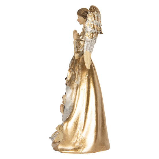 Clayre &amp; Eef | Kerstdecoratie Kerstgroep Beige Wit 16x13x31 cm | 6PR5897