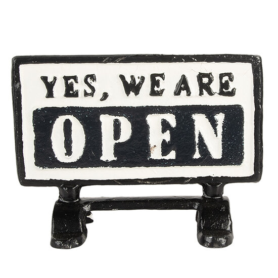 Clayre &amp; Eef | Bordje open / closed Zwart Wit 16x7x12 cm | 6Y5749