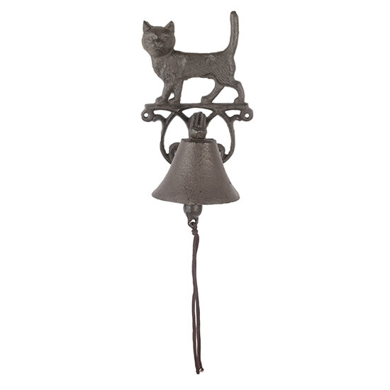Clayre &amp; Eef | Ouderwetse Deurbel Gietijzer Bruin 14x14x24 cm | 6Y5757