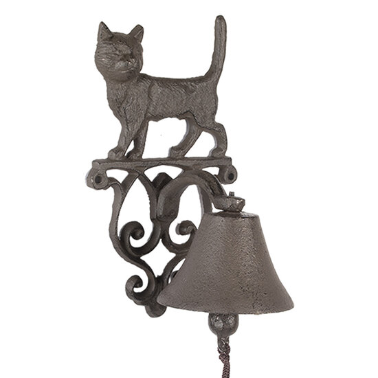 Clayre &amp; Eef | Ouderwetse Deurbel Gietijzer Bruin 14x14x24 cm | 6Y5757
