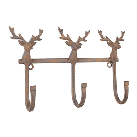 Clayre &amp; Eef | Wandkapstok Bruin 27x5x15 cm | 6Y5948