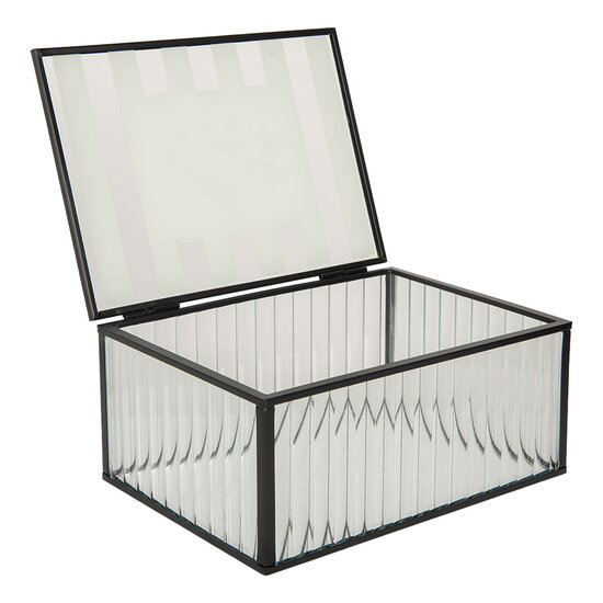 Clayre &amp; Eef | Decoratief Opbergdoosje Transparant 18x14x8 cm | 6Y5949