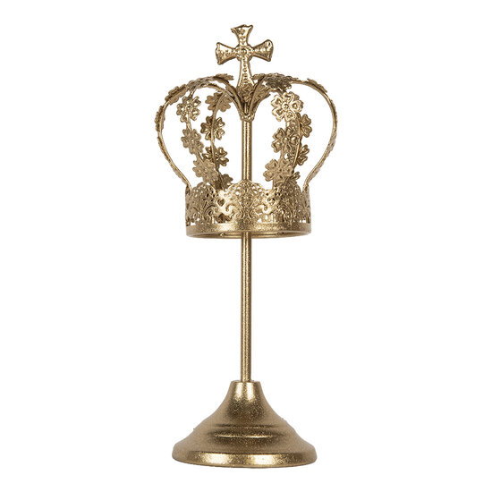 Clayre &amp; Eef | Decoratie Kroon Goudkleurig &oslash; 12x30 cm | 6Y5957