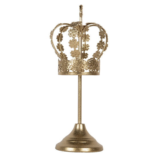 Clayre &amp; Eef | Decoratie Kroon Goudkleurig &oslash; 12x30 cm | 6Y5957