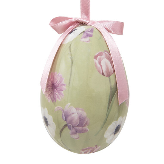 Clayre &amp; Eef | Decoratie Hanger Ei (set 6) Meerkleurig &oslash; 7x10 cm | 65907