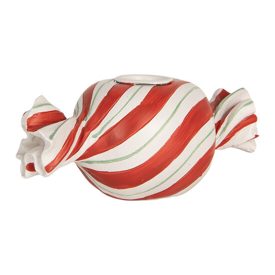 Clayre &amp; Eef | Kandelaar Rood Wit 14x7x6 cm | 6PR5778R