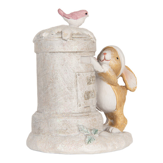 Clayre &amp; Eef | Decoratie Konijn Beige Wit 11x8x11 cm | 6PR5879