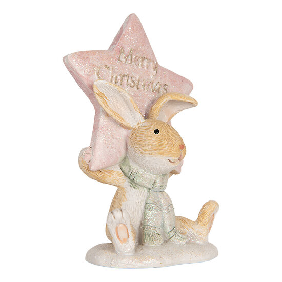 Clayre &amp; Eef | Decoratie Konijn Bruin Roze 8x5x11 cm | 6PR5884
