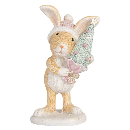 Clayre &amp; Eef | Decoratie Konijn Bruin Wit 5x5x10 cm | 6PR5886