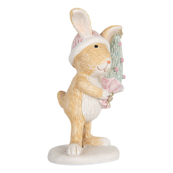 Clayre &amp; Eef | Decoratie Konijn Bruin Wit 5x5x10 cm | 6PR5886