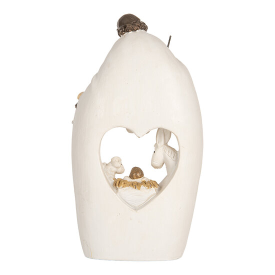 Clayre &amp; Eef | Kerstdecoratie Kerstgroep Beige Bruin 12x6x22 cm | 6PR5892