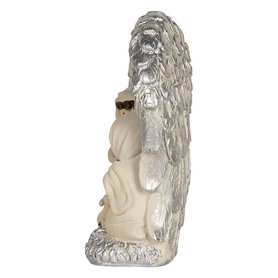 Clayre &amp; Eef | Kerstdecoratie Kerstgroep Zilverkleurig Wit 12x6x13 cm | 6PR5896