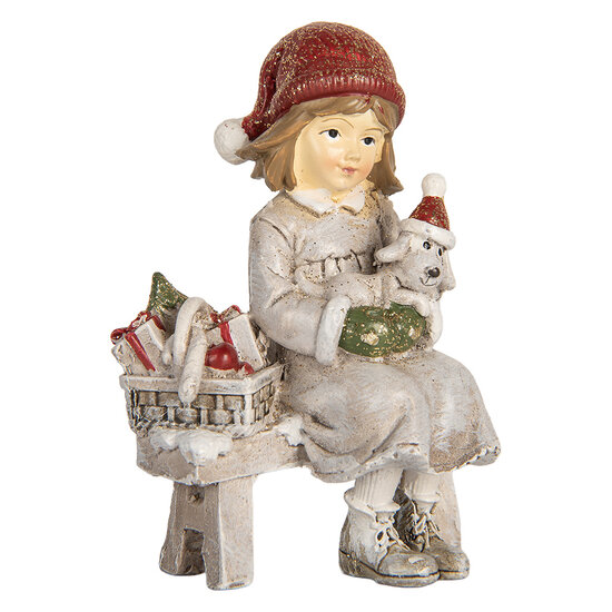 Clayre &amp; Eef | Decoratie Kind Grijs Rood 7x5x10 cm | 6PR5916