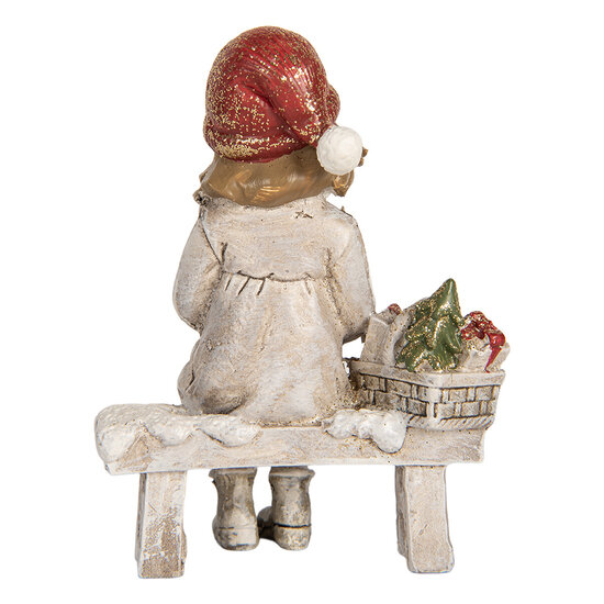 Clayre &amp; Eef | Decoratie Kind Grijs Rood 7x5x10 cm | 6PR5916
