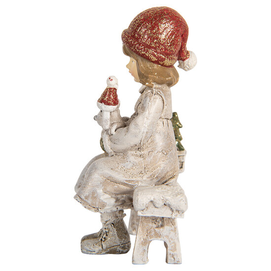 Clayre &amp; Eef | Decoratie Kind Grijs Rood 7x5x10 cm | 6PR5916