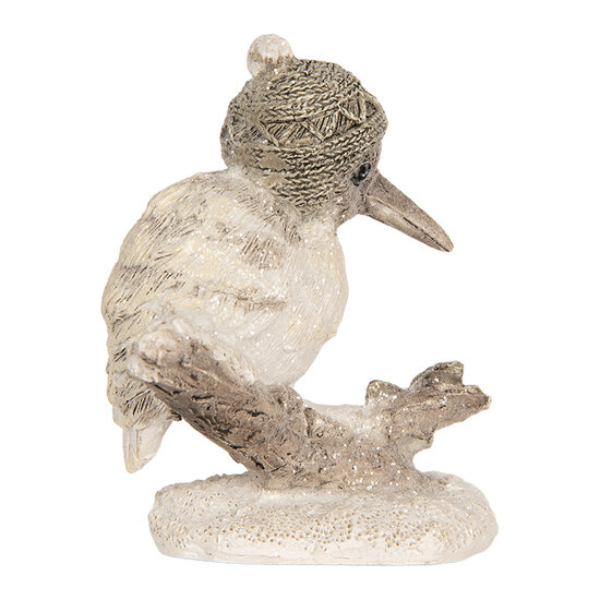 Clayre & Eef | Decoratie Vogel Beige Wit 7x6x8 cm | 6PR5926