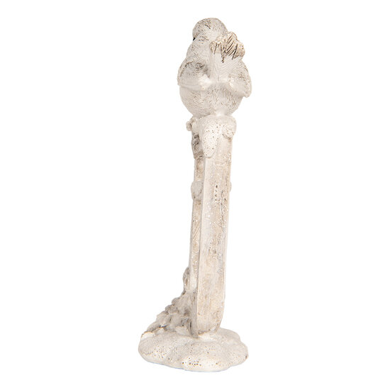 Clayre &amp; Eef | Decoratie Vogel Beige Wit 8x4x13 cm | 6PR5927