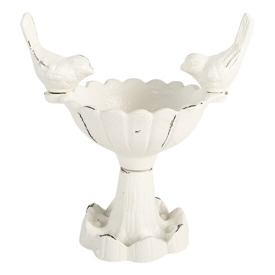 Clayre &amp; Eef | Vogelbad Wit 14x10x15 cm | 6Y5741