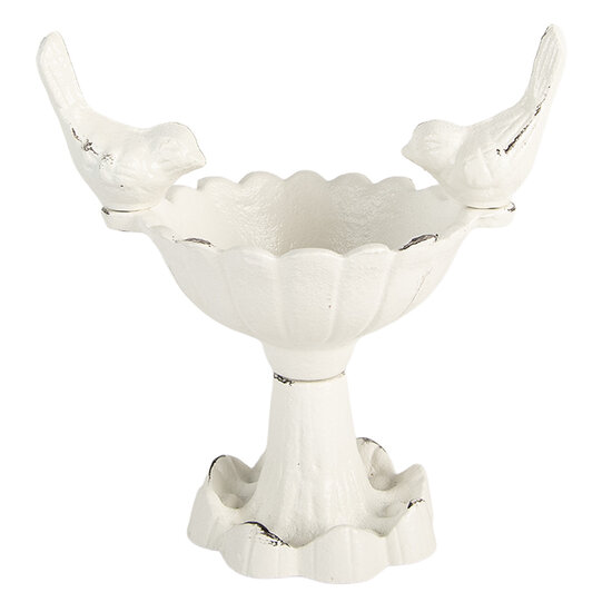 Clayre &amp; Eef | Vogelbad Wit 14x10x15 cm | 6Y5741