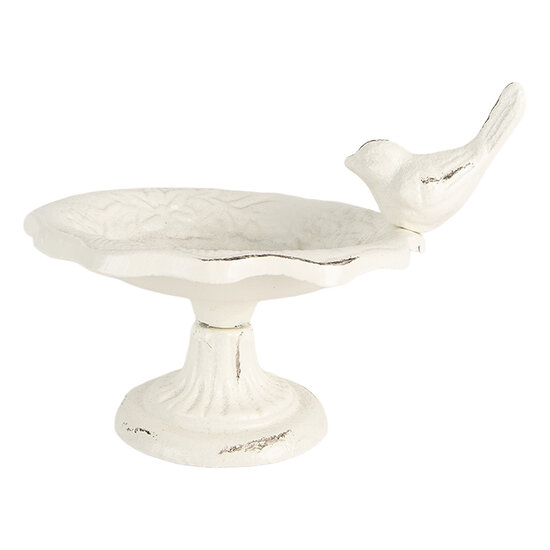 Clayre &amp; Eef | Vogelbad Wit 14x12x11 cm | 6Y5742