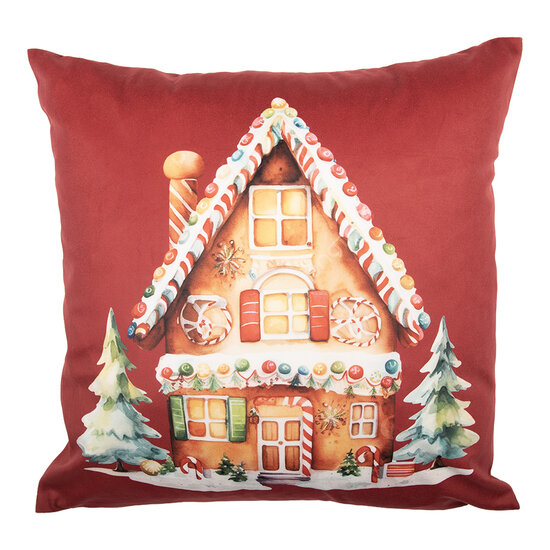 Clayre &amp; Eef | Kussenhoes Rood Bruin 45x45 cm | KT021.429
