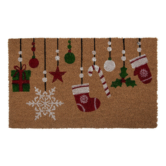 Clayre &amp; Eef | Deurmat Binnen Bruin Rood 75x45x1 cm | MC276