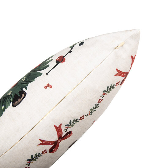 Clayre &amp; Eef | Kussenhoes Beige Groen 45x45 cm | TCH22