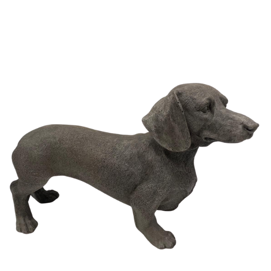 Decoratiebeeld Teckel Hond zittend bruin polystone 50 x 18 cm | 819315 | Home Sweet Home | Stoer &amp; Sober Woonstijl