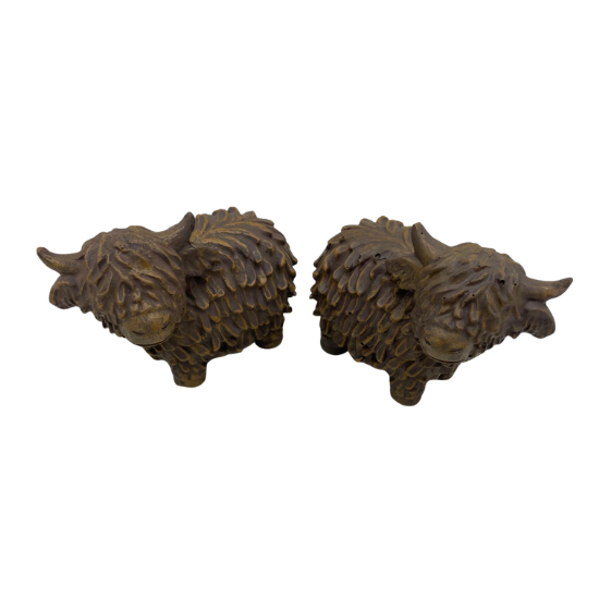 Set v 2 Decoratie beeld schotse hooglander staand  bruin  13x11 cm | 826913-2 | Home Sweet Home | Stoer &amp; Sober Woonstijl