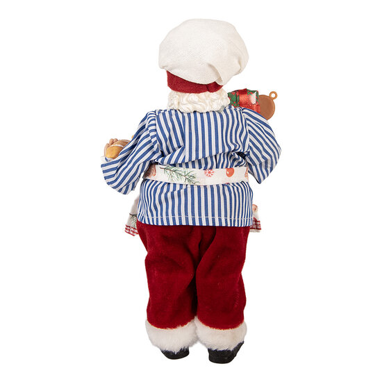 Clayre &amp; Eef | Kerstdecoratie Kerstman Rood Wit 15x10x26 cm | 66359