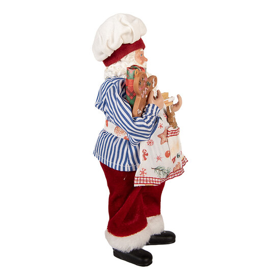 Clayre &amp; Eef | Kerstdecoratie Kerstman Rood Wit 15x10x26 cm | 66359