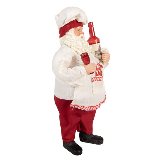 Clayre &amp; Eef | Kerstdecoratie Kerstman Rood Wit 15x10x27 cm | 66361