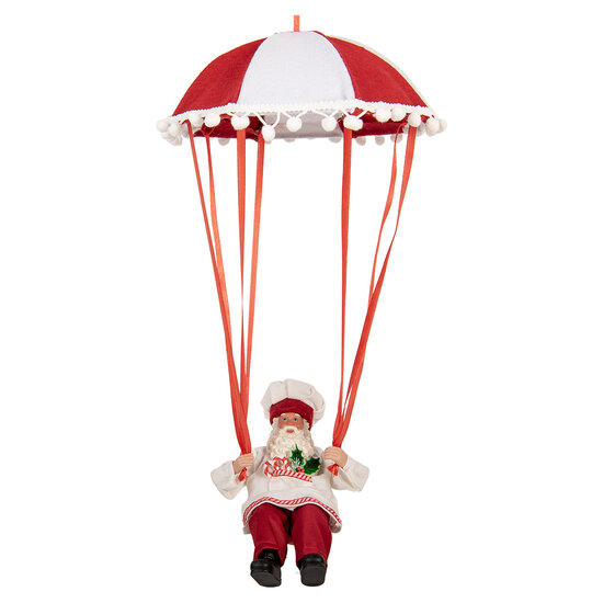 Clayre &amp; Eef | Kerstdecoratie Kerstman Rood Wit 25x25x55 cm | 66363
