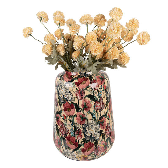 Clayre &amp; Eef | Decoratie Vaas Beige Roze &oslash; 27x34 cm | 66382