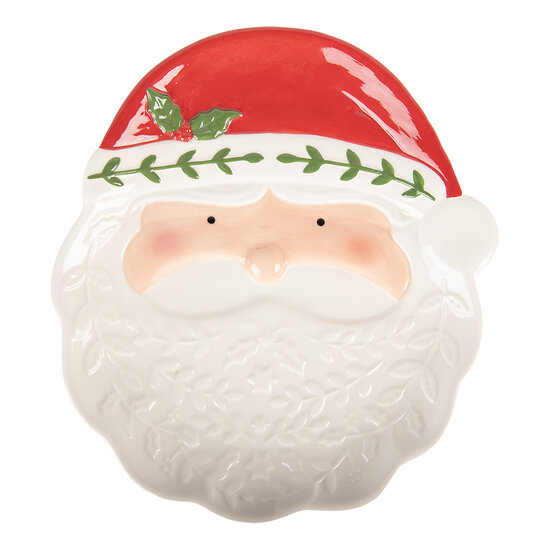Clayre &amp; Eef | Serveerschaal Wit Rood 29x26x5 cm | 6CE2365