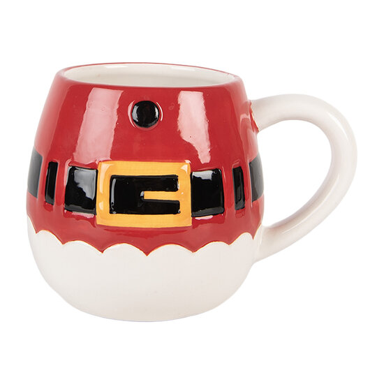 Clayre &amp; Eef | Mok Rood Wit 15x12x17 cm / 400 ml / 500 ml | 6CEMU0223