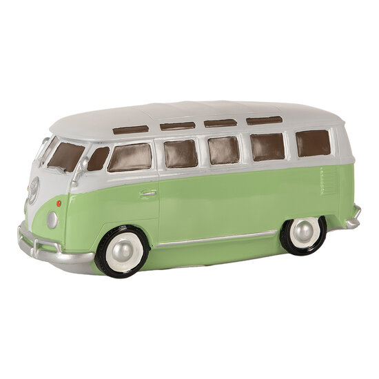 Clayre & Eef | Nachtlampje Autobus LED Groen Wit 24x10x11 cm | 6LMP812
