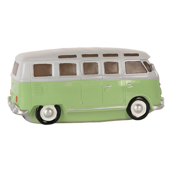 Clayre & Eef | Nachtlampje Autobus LED Groen Wit 24x10x11 cm | 6LMP812