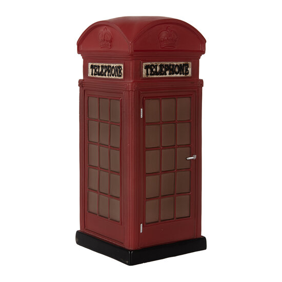 Clayre & Eef | Nachtlampje Telefooncel LED Rood Bruin 10x10x23 cm | 6LMP813