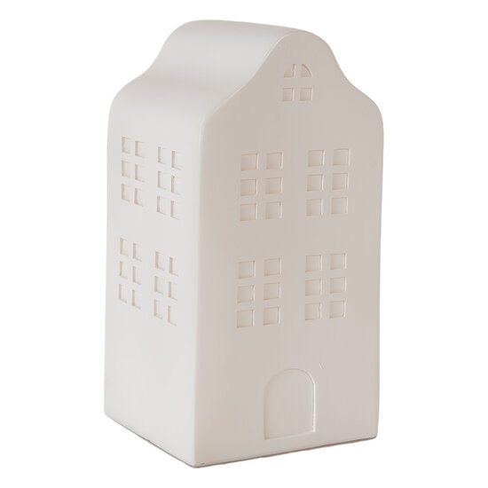 Clayre & Eef | Nachtlampje Huisje LED Wit 8x9x17 cm | 6LMP818