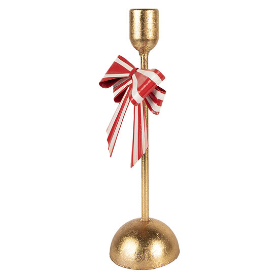 Clayre &amp; Eef | Kandelaar Goudkleurig Rood 11x9x28 cm | 6Y5941