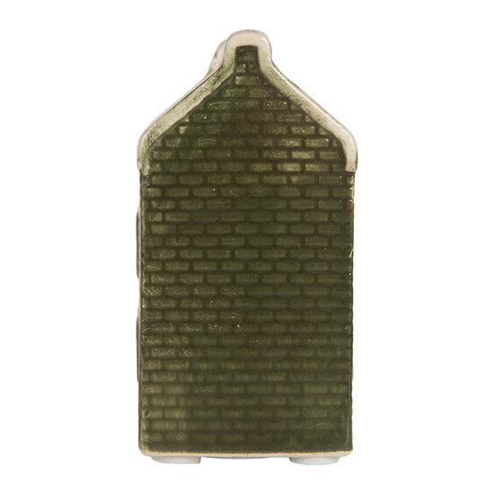 Clayre &amp; Eef | Decoratie Huisje met LED Groen Beige 4x4x8 cm | 6CE2303