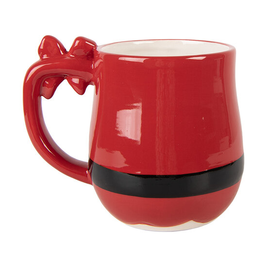 Clayre &amp; Eef | Mok Rood Zwart 13x9x11 cm / 400 ml | 6CEMU0219