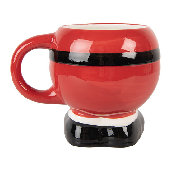 Clayre &amp; Eef | Mok Rood Zwart 14x11x11 cm / 400 ml | 6CEMU0225
