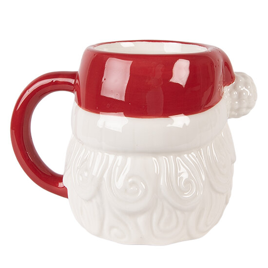 Clayre &amp; Eef | Mok Wit Rood 15x11x11 cm / 500 ml | 6CEMU0227