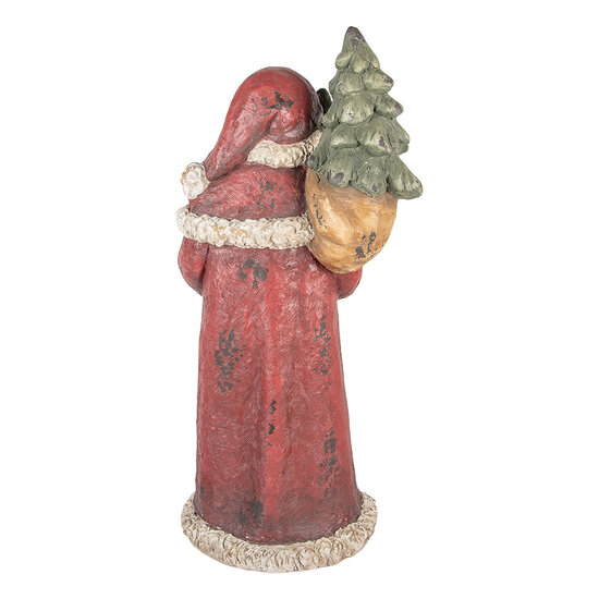 Clayre &amp; Eef | Kerstdecoratie Kerstman Rood Beige 35x28x83 cm | 5MG0091