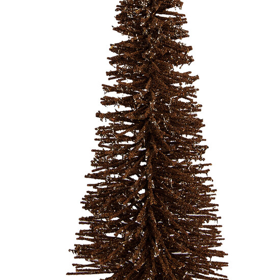Clayre & Eef | Decoratie Kerstboom Bruin Goudkleurig ø 20x50 cm | 66320BR